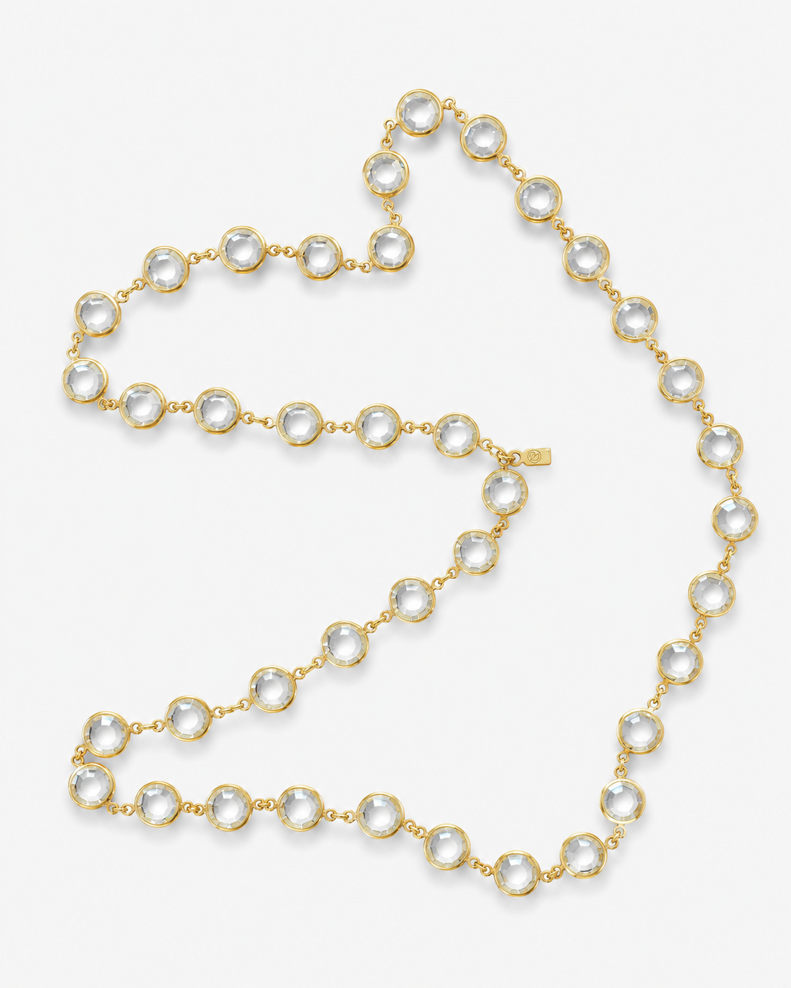 Collier doré serti de pierres claires